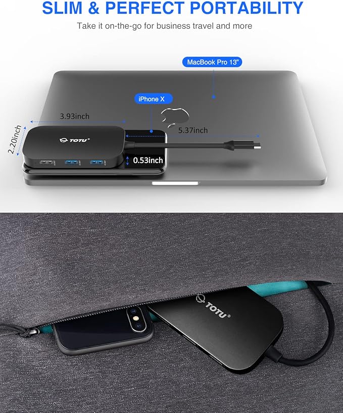 USB C Hub, 9-in-1 Type C Hub with 4K USB C to HDMI, Ethernet Port, USB-C Power Delivery (PD) Port, 2 USB 3.0 Ports, USB 2.0 Port, SD/TF Card Reader, Compatible with MacBook Pro Air and Type C Laptops