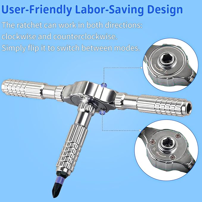 2025 New 42 in 1 Magnetic Screwdriver Set, DIY Ratchet Screwdriver Set with Detachable Handle, Portable Compact Repair Tool Kit for Furniture Laptop Electronicsv Bicycle
