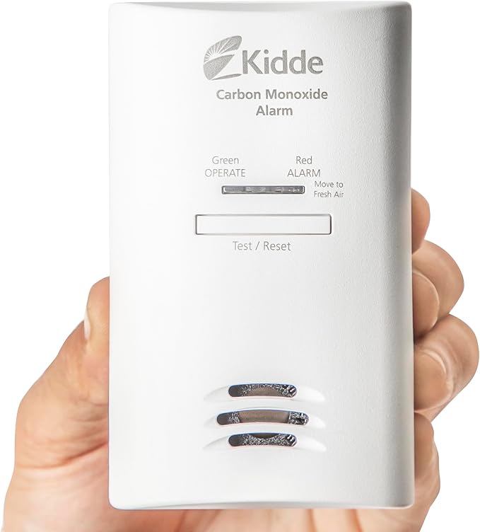 Kidde Carbon Monoxide Detector, Plug in Wall with AA Battery Backup, Test-Hush Button