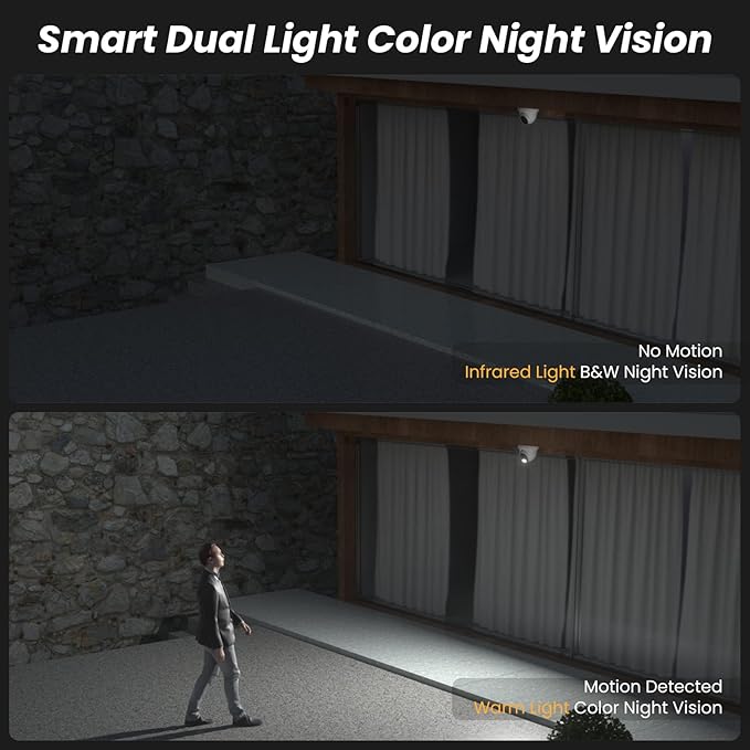 Anpviz 4K PoE Camera Turret 8MP IP Camera Outdoor, PoE Security Cameras with AI Human Vehicle Detection, 100FT Smart Dual Light Color Night Vision, Built-in Mic, IP66 Waterproof (U Series)
