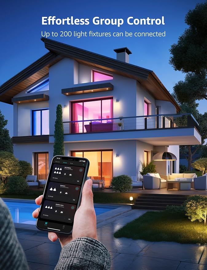 Lepro BR1 AI LED Smart Bulbs - AI Generated Lighting, LightGPM 2 with LLM, LightBeats Music Sync, Voice Control Via App, RGBWW Colors, Compatible with Alexa & Google Assistant, BR30 E26 8W, 4 Packs