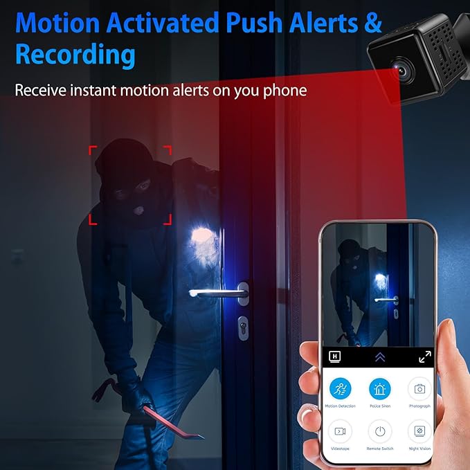 Hidden Camera,1080P WiFi Spy Camera - with Night Vision & Motion Detection, Wireless Indoor Security Camera for Pet/Baby/Nanny, App Live Feed, Smallest Smart for Home Monitoring