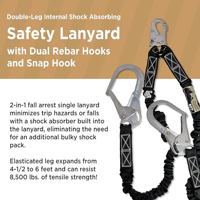 AFP Demon Fall Protection Comfortable Safety Harness (OSHA/ANSI PPE), Harness for Men Construction, Safety Harness Fall Protection Kit