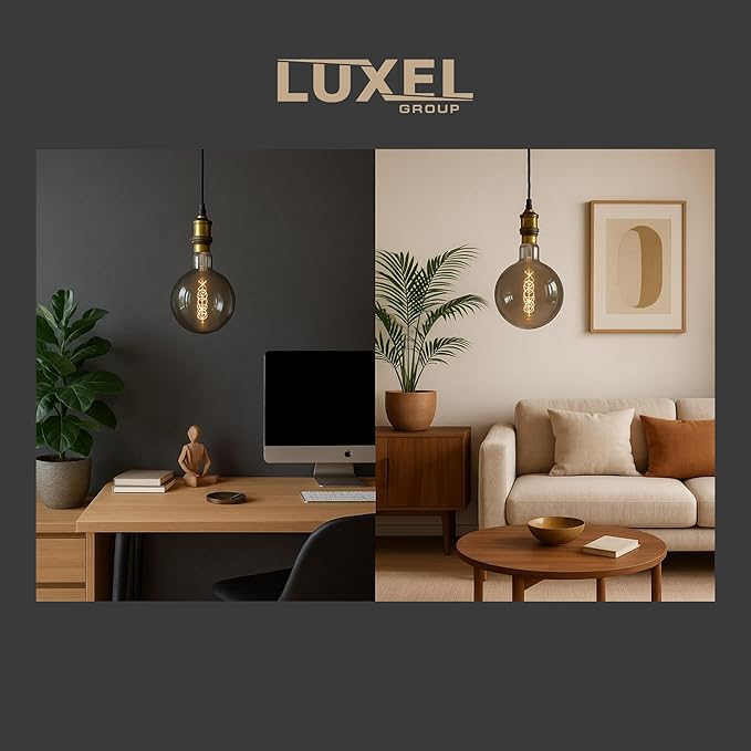 Oversized Edison LED Light Huge Bulb Vintage G63(G200) 7W Equivalent 40W - Dimmable 2200K Warm Amber Glow - 400 Lumens E26 Base - Large Filament Decorative Bulbs - 360° Beam (Golden Glass)