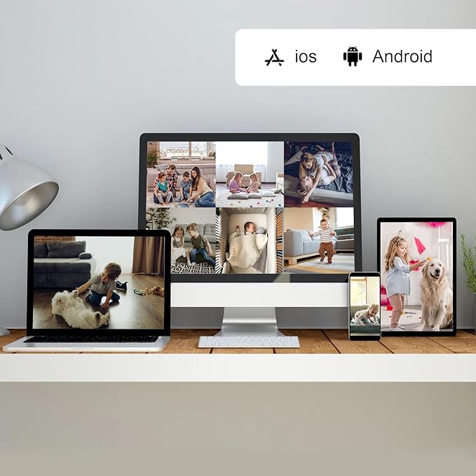 4 Pack Indoor Camera Wireless, Pet/Baby/Elderly Security Cameras, AI Motion Detection, Night Vision, 24/7 Recording, 2-Way Talk, Cloud/SD Storage, Work with Alexa & Google Assistant, 2.4GHz WiFi