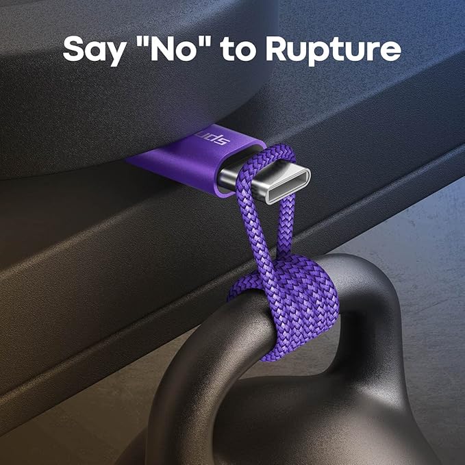 etguuds USB to USB C Cable 1ft, 2-Pack USB A to Type C Charger Cord Fast Charging for Samsung Galaxy A15 A25 A35 A55 A54, S24 S23 S22 S21 S20 S10 S10E, Note 20 10, Moto G, for iPhone 16 15, Purple