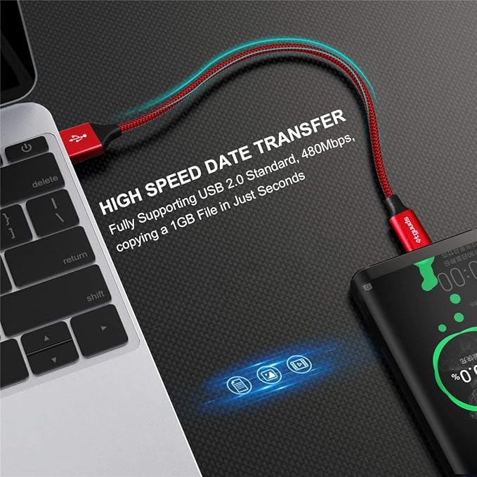 etguuds USB to USB C Cable 0.5ft, 2-Pack Short USB A to Type C Charger Cord Fast Charging for Samsung Galaxy A15 A25 A35 A55 A54, S24 S23 S22 S21 S20 S10 S10E, Note 20 10, Moto G, for iPhone 16 15