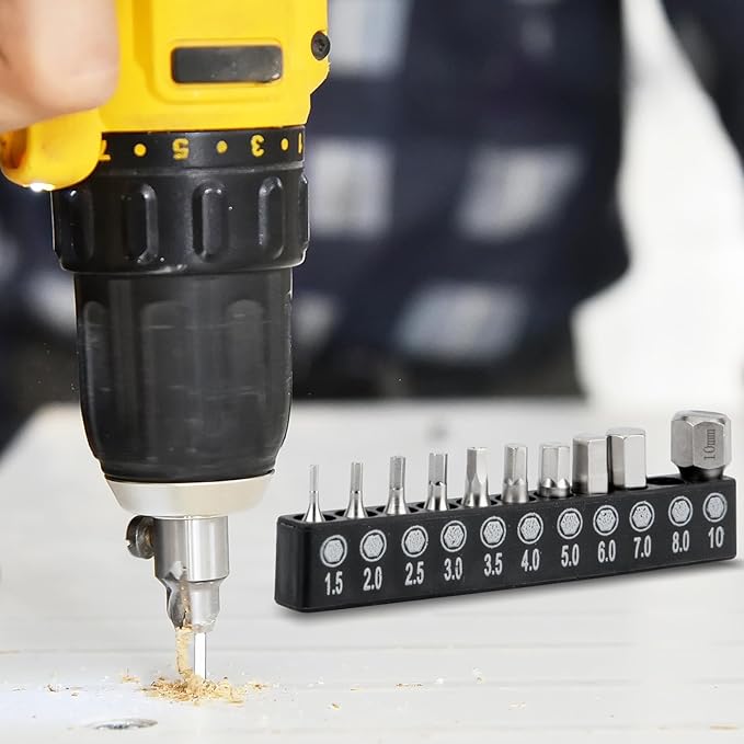 44 Piece Screwdriver Bit Set, Torx Slotted Phillips HEX Bit Set, 1/4 Inch Hex Shank S2 Steel Magnetic 1" Long Drill Bits