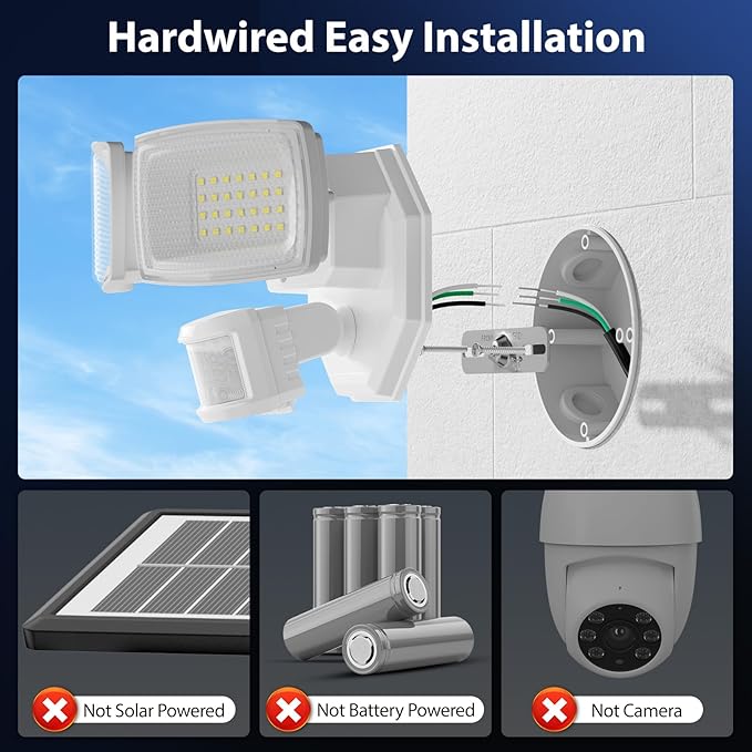 Onforu 32W 2 Head Motion Sensor Outdoor Lights, 3200LM 6500K LED Security Light, Dusk to Dawn, Motion Detector Light for Outside, IP65 Waterproof Flood Lights for Garage, Yard(White)