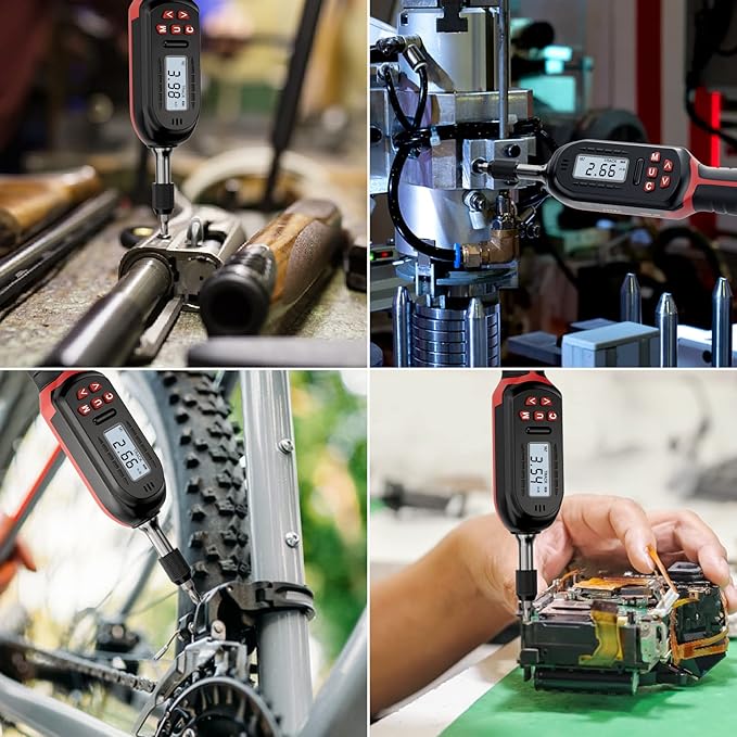 Torque Screwdriver Digital 2.66-53.1 in-lbs/0.3-6 Nm, Adjustable Screwdriver Torque Wrench Set with Buzzer/LED Indicator Notification for Bike Repairing, Tools, Maintenance and Mounting
