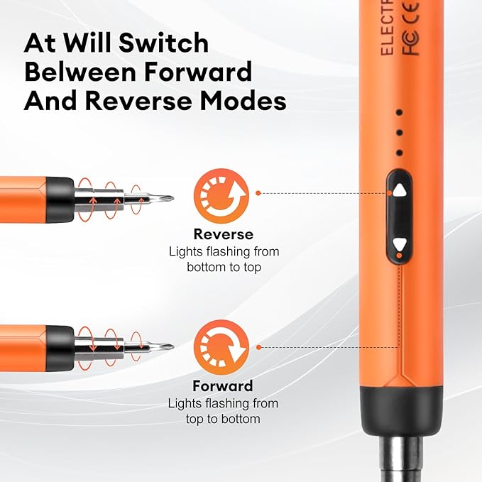 Dmyond Mini Electric Screwdriver Set, Small Cordless Electric Screwdriver, 38 S2 Preicison Bits, Precision Screwdriver Cordless Repair Tool for PC Electronic, Orange