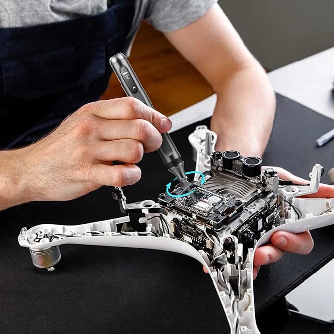 MAXME100® Powerful Cordless Electric Precision Screwdriver Set With LED Light - Small Mini Micro Screwdriver Set for DIY Projects and Repairs - Rechargeable Portable