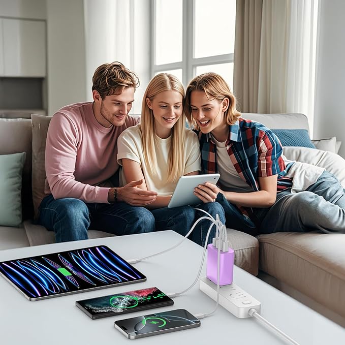 USB C Charger Block,40W USB C Charger Cube,Type C Charging Block,USB Wall Chargers Dual Port PD+QC Charging Cube for iPhone 16 15 14 13 12 11 Pro Max XS,iPad, Samsung Phone,Tablet(Purple)