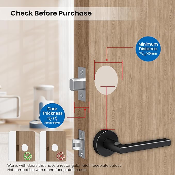 Fingerprint Keyless Entry Door Lock, Electronic Door Lock with Touchscreen, Auto Locking, One-Time Code, Keypad Deadbolt, One-Touch Locking, Easy Installation, BHMA - Black