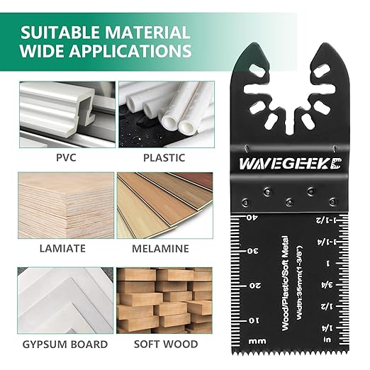 103 pcs Professional Universal Wood Oscillating Multi Tool Saw Blade Set,Multi Tool Blades Fit Fein Multimaster Porter Cable Bosch Ryobi Dewalt Milwaukee Rockwell Oscillating Tool Blades
