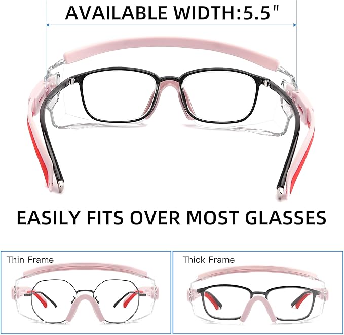 Safety Glasses Over Eyeglasses Anti Fog Safety Goggles Protective Glasses With Adjustable Frame For Men Women