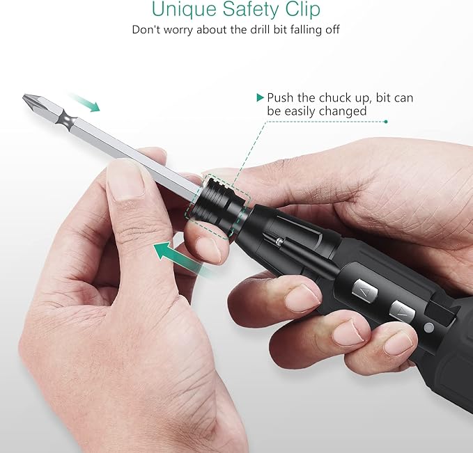 ORIA Electric Screwdriver Cordless, 12 in 1 Rechargeable Electric Screwdriver Set with 10 Bits and 1/4 inch Bit Holder, Power Repair Tool Kit with LED Lights, Charging Cable, for Phones,Toys, PC