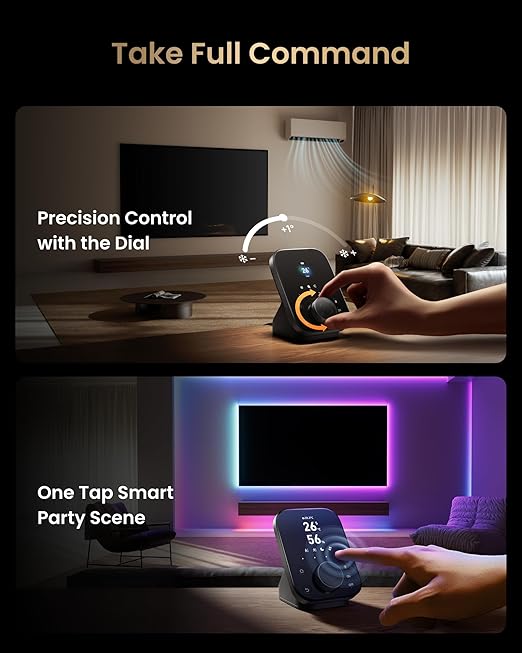 SwitchBot Hub 3 (3rd Gen), Smart Home Hub with 2.4" IPS Screen & Knob Control, WiFi Thermometer Hygrometer, IR Remote Hub (Matter/Bluetooth 200m), Alexa/Google/Apple Home Compatible