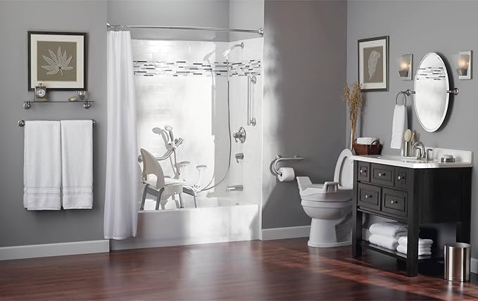 Moen LR8724D1GOWB Bathroom Safety 24-Inch Designer Bathroom Grab Bar with Curled Grip, Old World Bronze