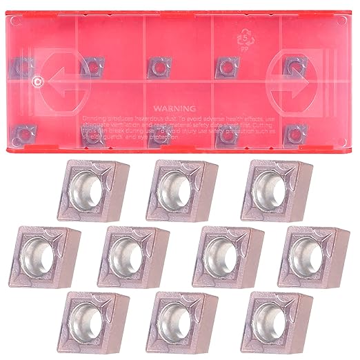 14 Pcs Indexable Lathe Turning Tool Set,4 Pcs Lathe Turning Tool Holder S07K/S08K/S10K/S12M-SCLCR06 and 10Pcs CCM21.51/CCMT060204 Carbide Inserts