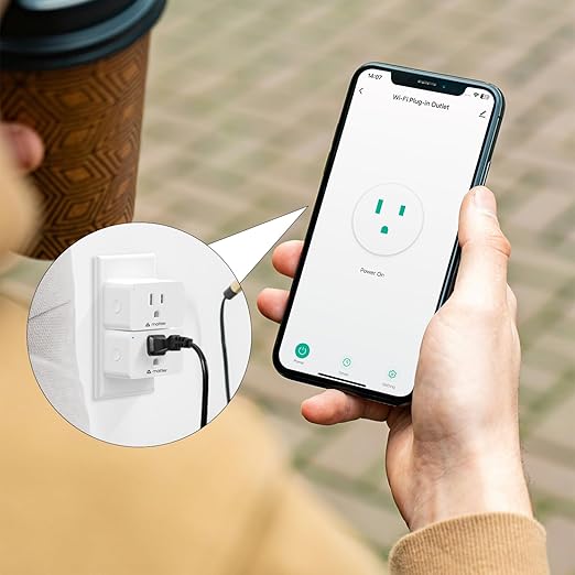 Minoston Matter Smart Plug Outlet, Work with Alexa, Google Home, Apple Home, SmartThings, Siri, Mini WiFi Plugs, Protect Privacy, 15A, 2.4G Wi-Fi Only, White, Remote and Voice Control, 2 Pack (MP25M)