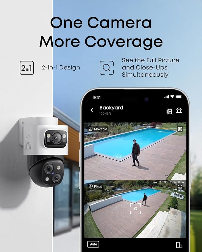 eufy PoE NVR Security Camera System S4, 24/7 Recording,16CH, 2TB HDD, 2 Bullet-PTZ Cams, 2 Turret Cams, 360° PTZ, AI Auto Framing & Tracking, Smart Video Search, Color Night Vision, Plug & Play