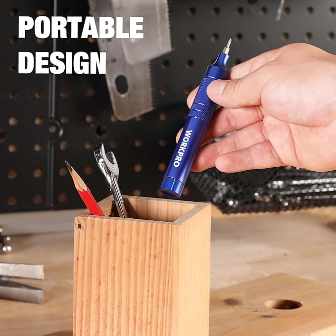 WORKPRO 24 in 1 Multi Bit Mini Screwdriver Set Magnetic, Manual Pen Screwdrivers, Tough S2 Steel Small Screwdriver Bits for Eyeglass, Watch, Laptop, Phone, Jewelry and Electronic, Blue