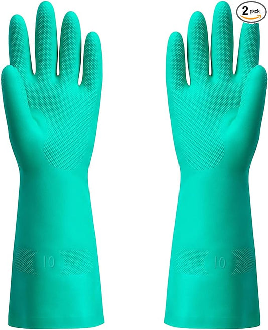 ThxToms Chemical Resistant Nitrile Gloves,Resist Household Acid, Alkali, Solvent and Oil, Latex Rubber Free, 1 Pair Extra Large