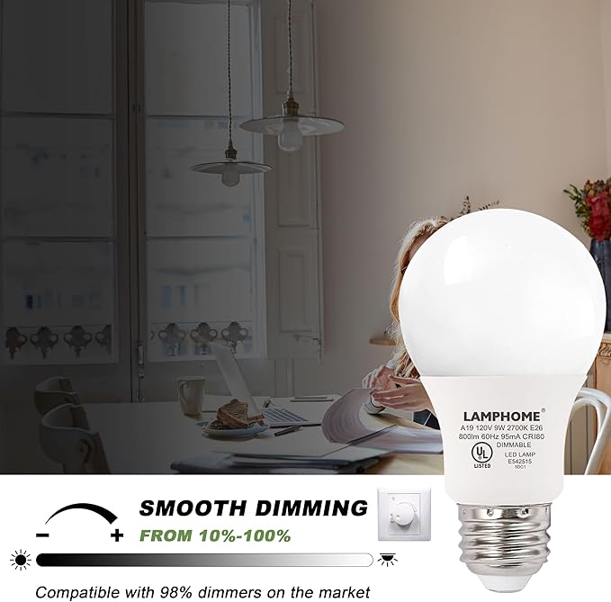 12-Pack Soft White LED Bulbs - Ideal for Bedroom & Living Room, 60W Equivalent, 2700K, 8.5W, 15000-Hour Life, Non-Dimmable, E26 Base