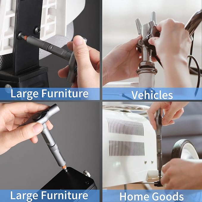 24 in 1 Magnetic Screwdriver Set, DIY Ratchet Screwdriver Set, Multifunctional Toolbox with Detachable Ratchet Handle, Portable Precision Repair Tool Kit for Furniture Computer Bicycle (Black)