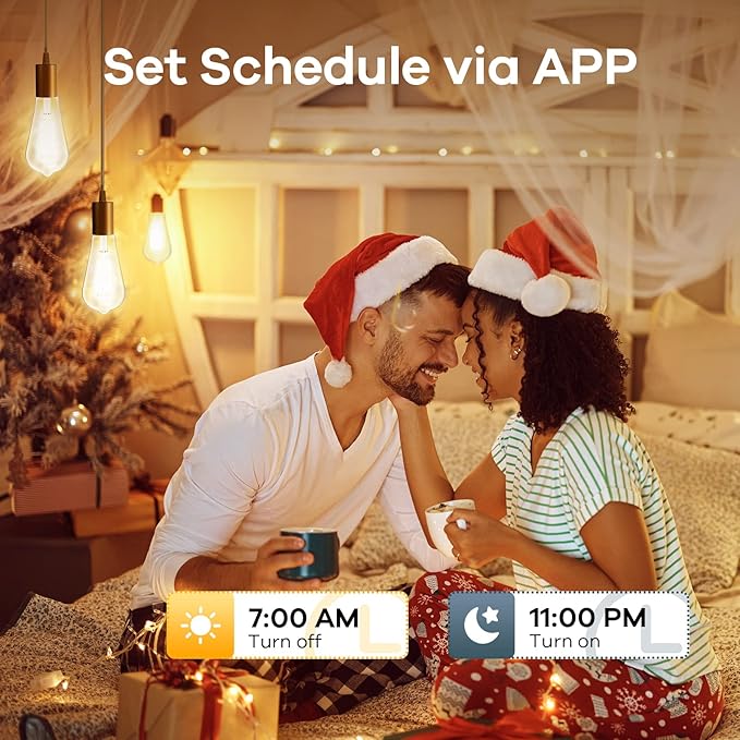 Linkind Smart Edison Bulbs, 2700K-6500K Tunable WiFi Edison Bulbs with Remote Control, 8W 60W Equivalent Dimmable ST19(ST58) Vintage Light Bulbs 800lm, Compatible with Alexa & Google Home, 2-Pack