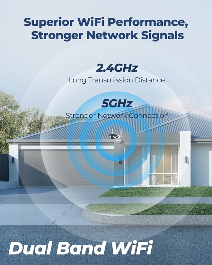 REOLINK 4K WiFi Security Camera with 180° Ultra-Wide Angle, 2.4/5GHz Plug-in Outdoor Camera, Smart Human/Vehicle/Animal Detection, Color Night Vision, Two-Way Talk, DC 12V/2A, Duo 2 WiFi