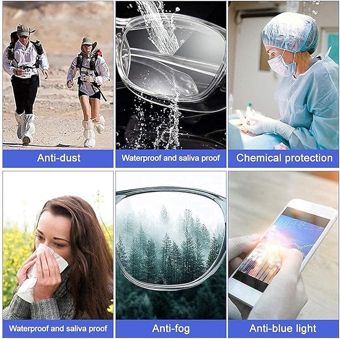 MORK&SUKY Safety Glasses, Stylish Goggles With No Fog Lense, Alternatives To Regular Protective Eyewear For Lab and Nursing.