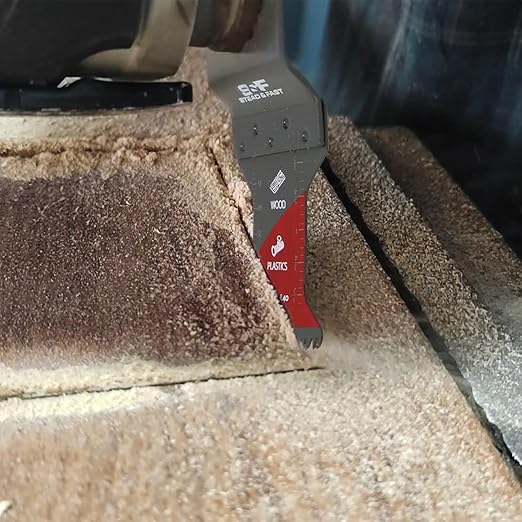 S&F STEAD & FAST 6 PCS Oscillating Saw Blades, Japanese Teeth, Curved Edge Oscillating Tool Blades for Wood, Plastic, Universal Multitool Blades Kits for Quick Release