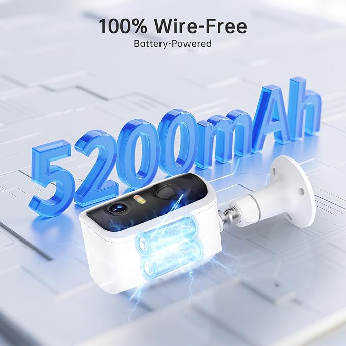 Security Cameras Wireless Outdoor - HD 2K Battery Powered Cameras for Home Security Outside, 2.4G WiFi Surveillance Indoor AI Motion Detection,Color Night Vision,2-Way Talk,Waterproof