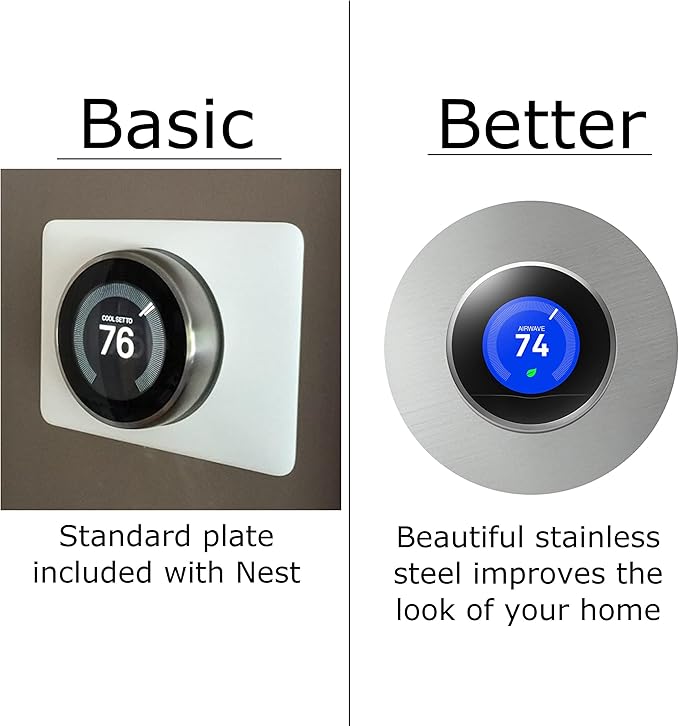 Performore Humble Abode Creations Nest Thermostat- 6" Stainless Steel Wall Plate Cover, Compatible with 1st, 2nd, 3rd Generations and Nest Thermostat E (Not Compatible with 2020 New Models)