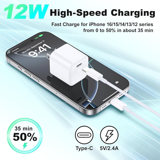 USB C Charger Cube, Agtray 2-Pack Mini Type C Fast Charging Blocks Phone Charger Box Wall Plug Travel Power Adapter for iPhone 16 15 14 13 12 11 Pro XR, iwatch 10 9, Samsung Galaxy S25 S24 A16 A15 A14