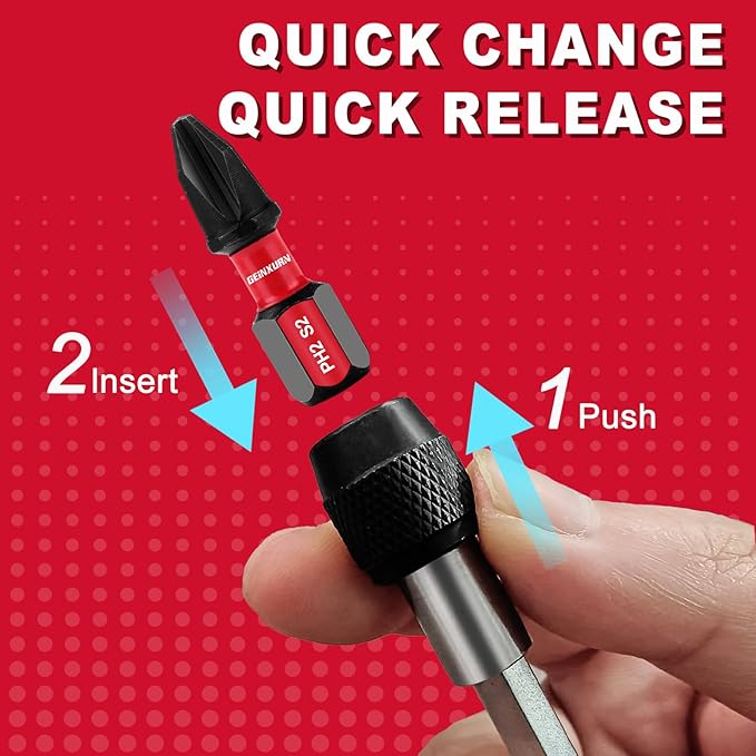 Magnetic Changeable Head Manual Screwdriver Set Include Quick Change Screwdriver and 20Pcs Impact S2 Torx Driver Bit, Bit Extension Holder for Bit, Nut driver, Socket Adapter