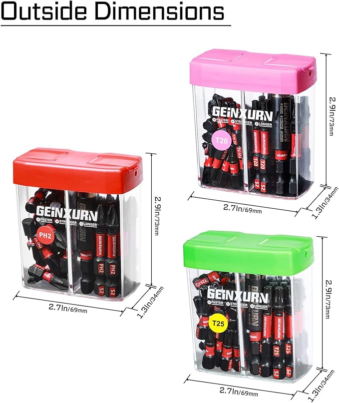 129 Pcs Impact Phillips/Torx Screwdriver Bits Set with Impact Bit Holder and Colorful Boxes,Magnetic S2 Steel Multi Driver Bits Set