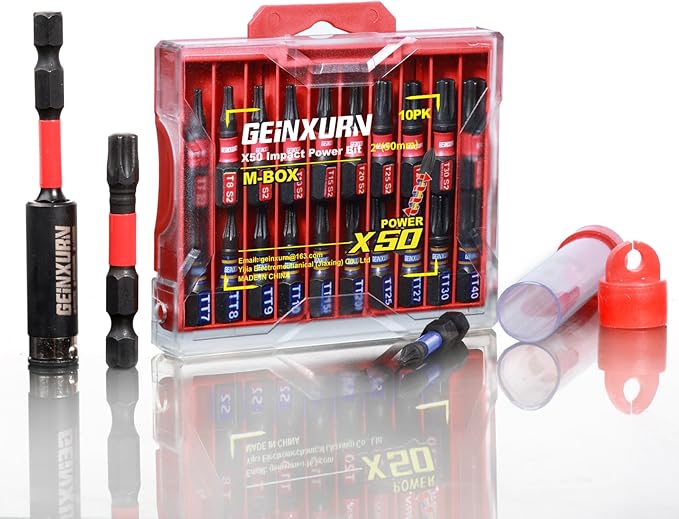 20Pieces 1 In. Impact Torx Screwdriver Bit Set (T7-TT40),Magnetic Multi-Torx Head Insert Bits, S2 Alloy Steel Security Star Bits with 1Pc Impact Bit Holder and Storage M-Box