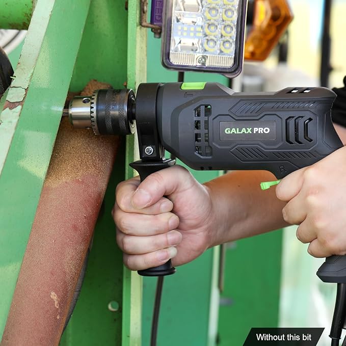 GALAX PRO 4.5Amp 0-3000RPM Corded Hammer Drill, 5pcs Bit, Hammer and Drill 2 Functions in 1 with 12 Variable Speed, 1/2 Inch Keyed Metal Chuck, 360°Rotating Handle