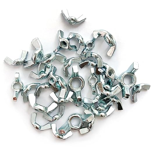 38 Pcs 5 Sizes 5/32",3/16",1/4",5/16",3/8" Wingnuts, Quality Carbon Steel Wing Nuts Zinc Plated Fasteners Parts Butterfly Nut, Hand Twist Tighten Hardware Nuts Butterfly Wing-Nut Assorted Kit