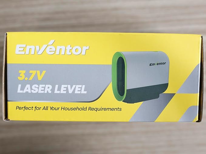 Enventor Green Laser Level, Self Leveling Laser Level for Picture Hanging and Home DIY, Horizontal and Vertical Cross-Line Laser, Rotatable 360° Magnetic Holder, Pulse Mode, USB Charging