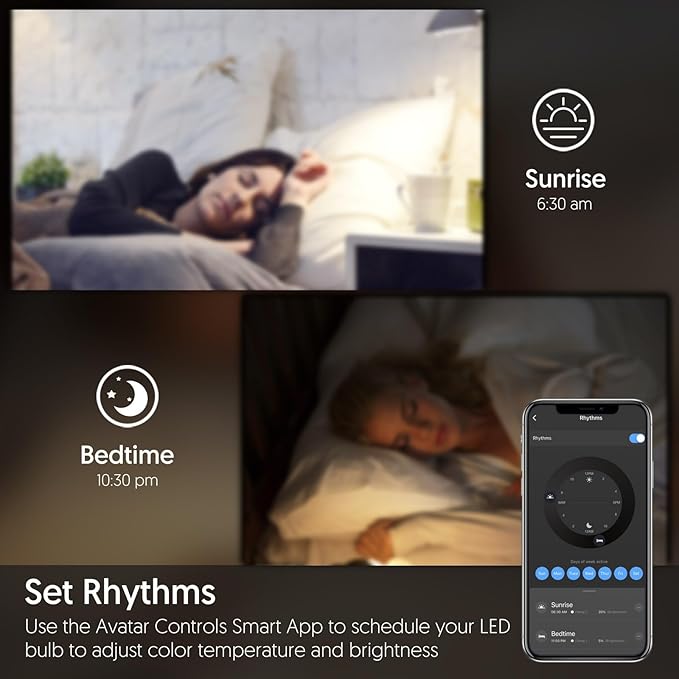 6 Pack E12 Smart Candelabra Light Bulbs – RGB + Tunable White Type B Smart LED Bulb Music Sync, Schedule & Group Control, Candle Bulb Compatible with Alexa & Google Home for Chandelier, 5W (50W Eq.)