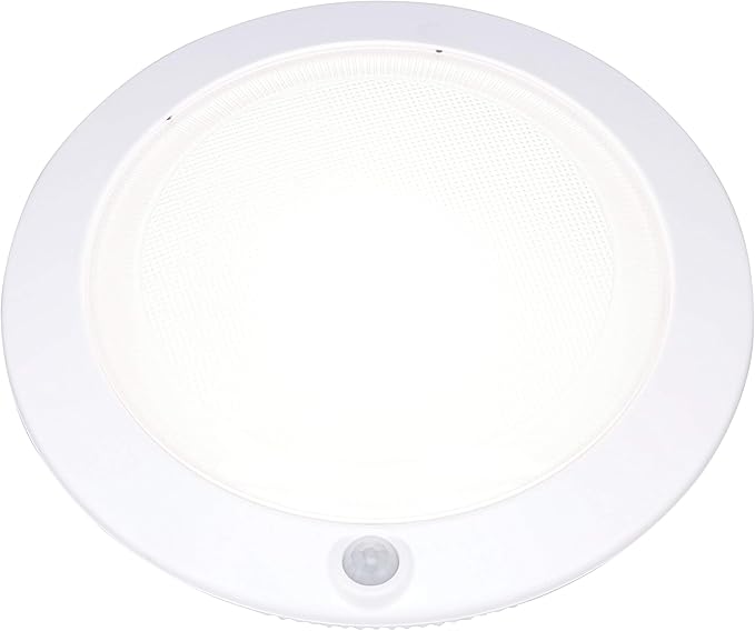 Good Earth Lighting Rechargeable LED Tap Lights (2-Pack) 7-Inch White Round Closet Light, Motion Sensor, 300 Lumens, 4000K, Auto Timer with Command Strips by 3M for Damage Free Mounting, USB Charger
