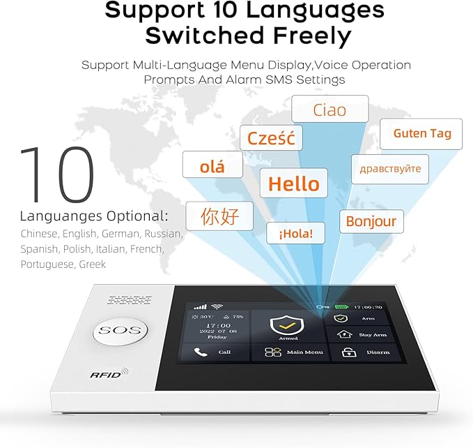 Home Security Alarm System with App Real-time Alerts,16 Piece Kits Door Alarm System with Door/Motion Sensors,SOS Button,Siren,Remote,Work with Google,Easy Installation for 24/7 Protection