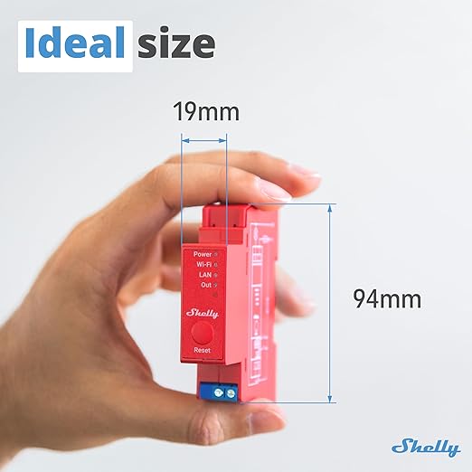 Shelly Pro 1PM | Wi-Fi & LAN, 1-Channel Smart Relay Switch with Power Metering | Home & Facility Automation | Compatible with Alexa & Google | iOS Android App | Remote Appliances Control