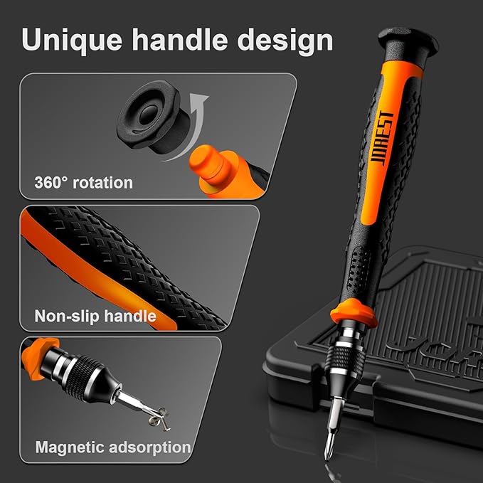 JOREST 38Pcs Small Precision Screwdriver Set with Torx T5, T6, Y00, Mini Repair Tool Kit for Macbook, Computer, Laptop, iPhone, PS4 PS5, Xbox, Switch, Eyeglasses, Watch, Ring Doorbell, Electronic, etc