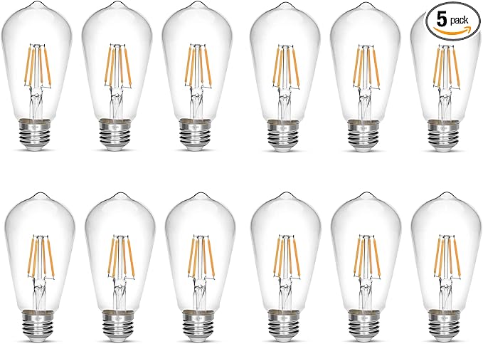 LED Edison Bulb 4W,Antique 40W Vintage Edison Bulb,E26 Light Bulb Non Dimmable Led Bulb 450 Lumens 2700K Warm White,Pack of 12