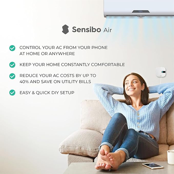 Sensibo Air 3 Pack - Smart Air Conditioner Controllers. Apple HomeKit Certified. 60-Seconds Installation. Maintains Comfort and Energy Saving Features. Compatible with Google, Alexa, Apple HomeKit